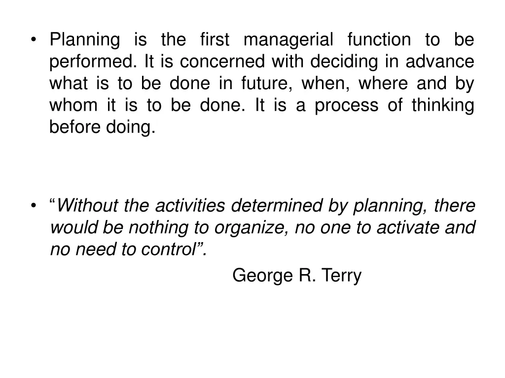 planning is the first managerial function