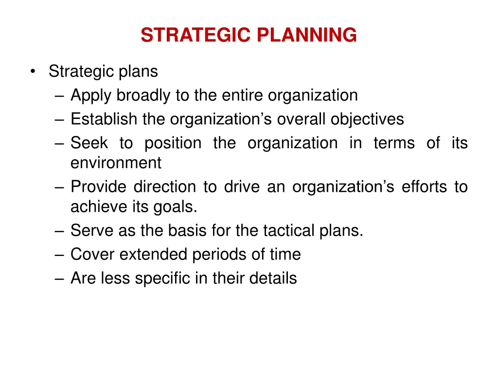 strategic planning