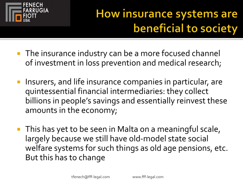 the insurance industry can be a more focused