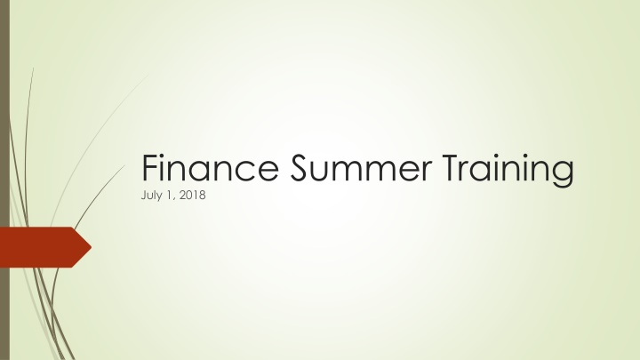 finance summer training july 1 2018