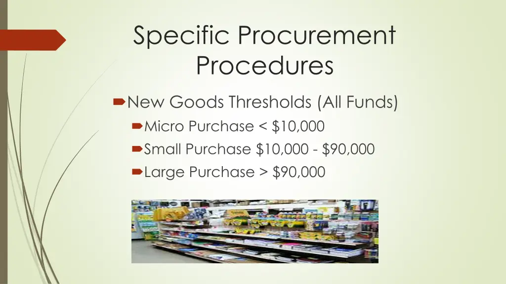 specific procurement procedures