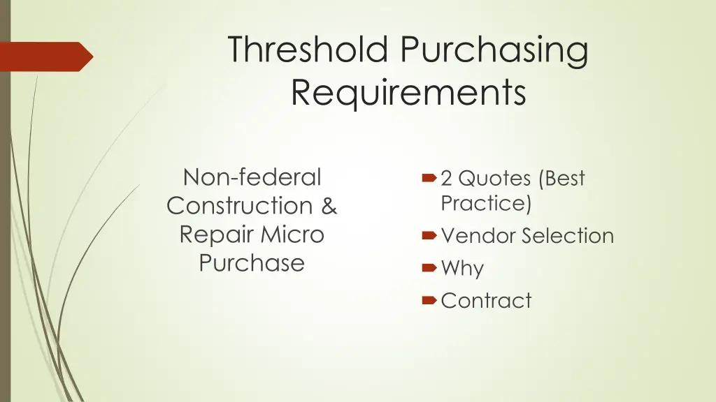 threshold purchasing requirements 9