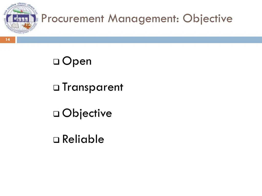 procurement management objective