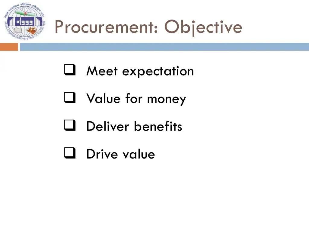 procurement objective