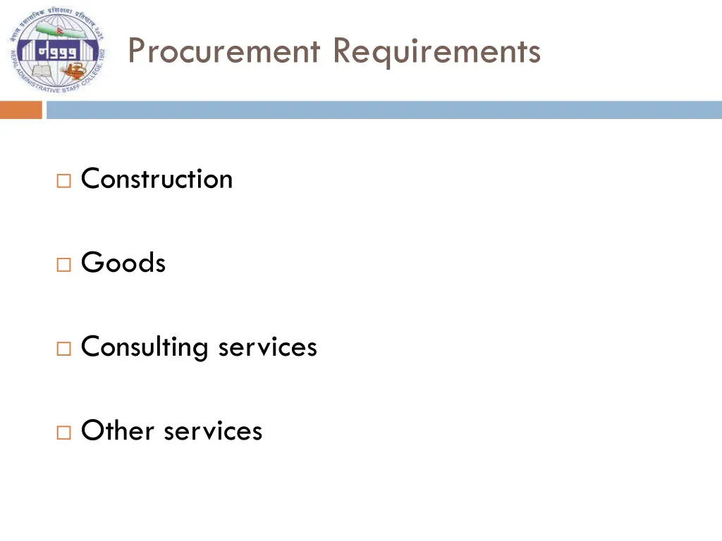 procurement requirements