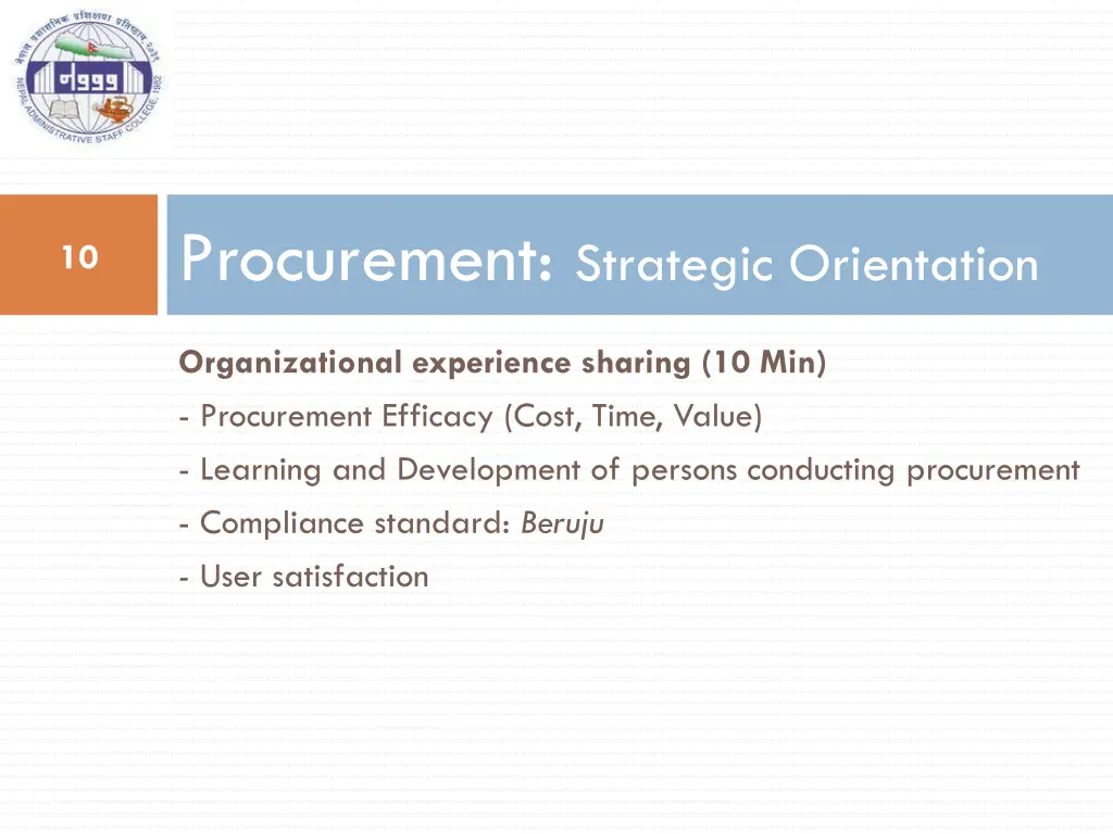 procurement strategic orientation