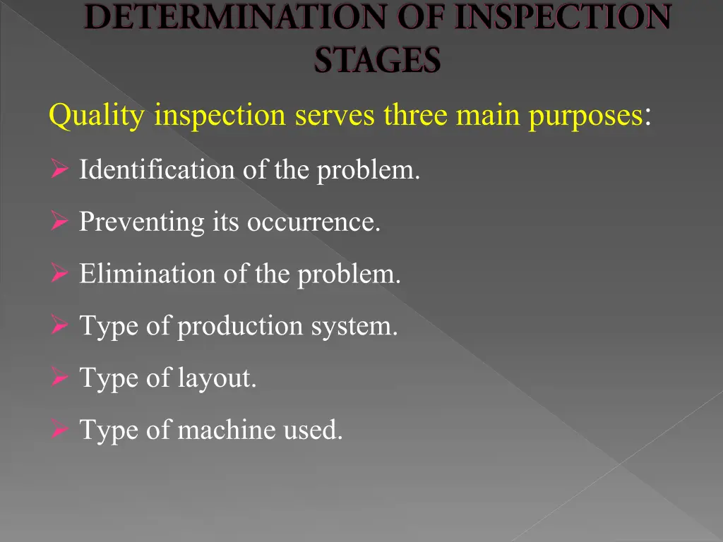 quality inspection serves three main purposes