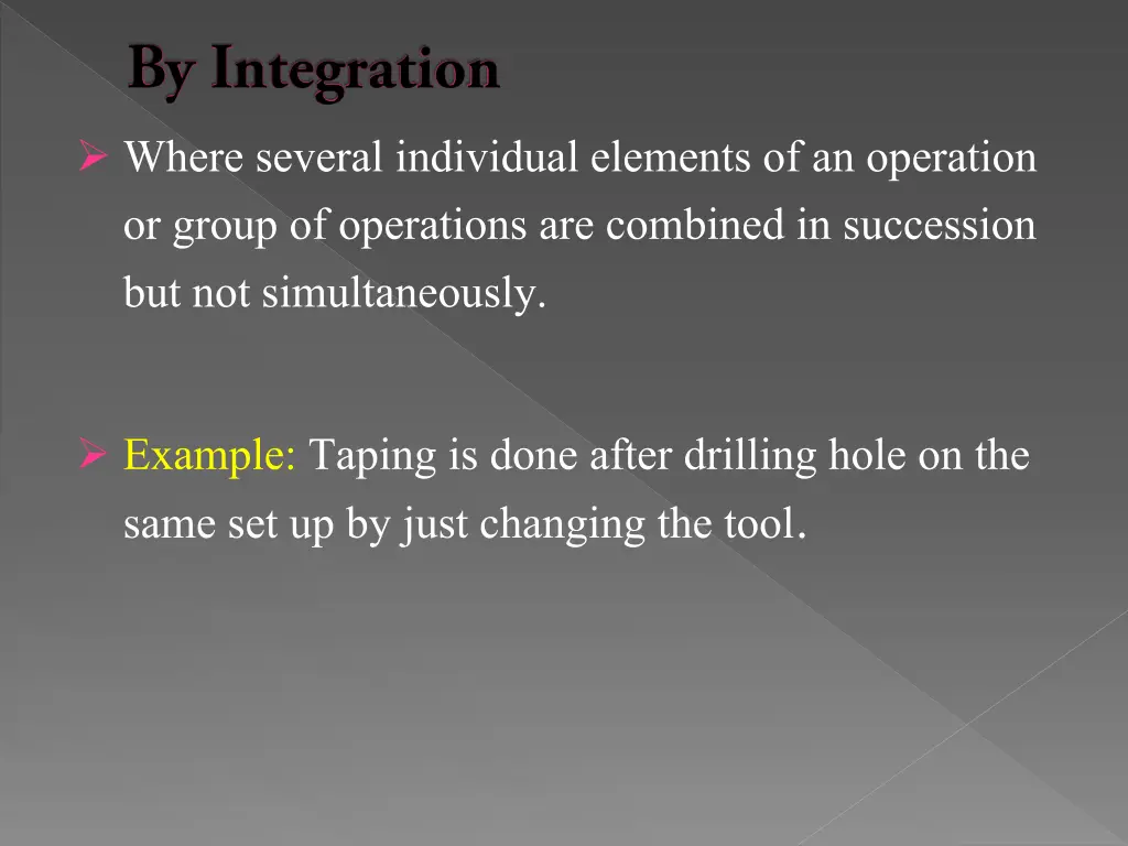 where several individual elements of an operation