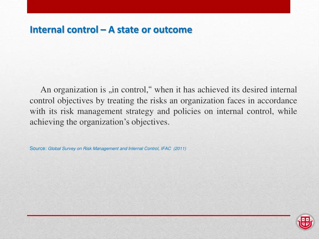 internal control a state or outcome