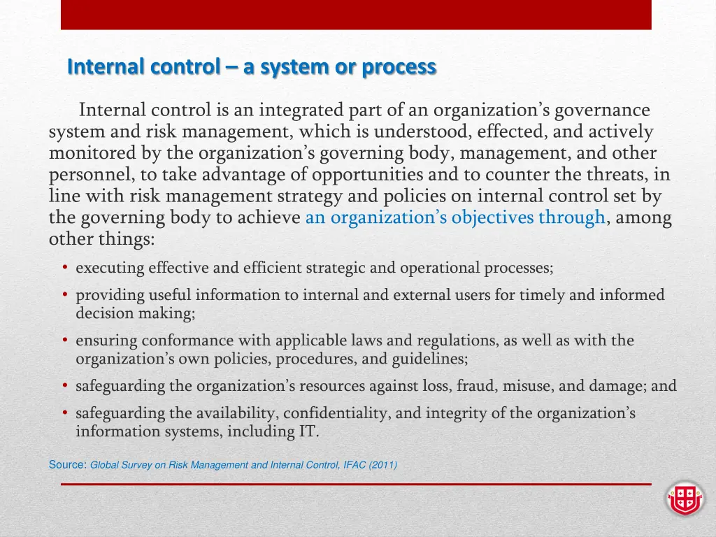 internal control a system or process