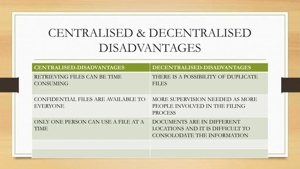 centralised decentralised disadvantages