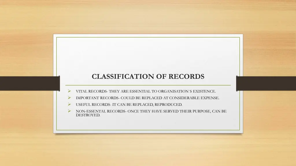 classification of records