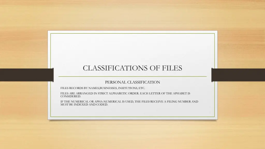 classifications of files