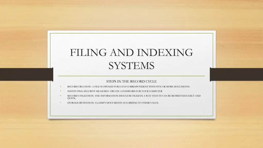 filing and indexing systems