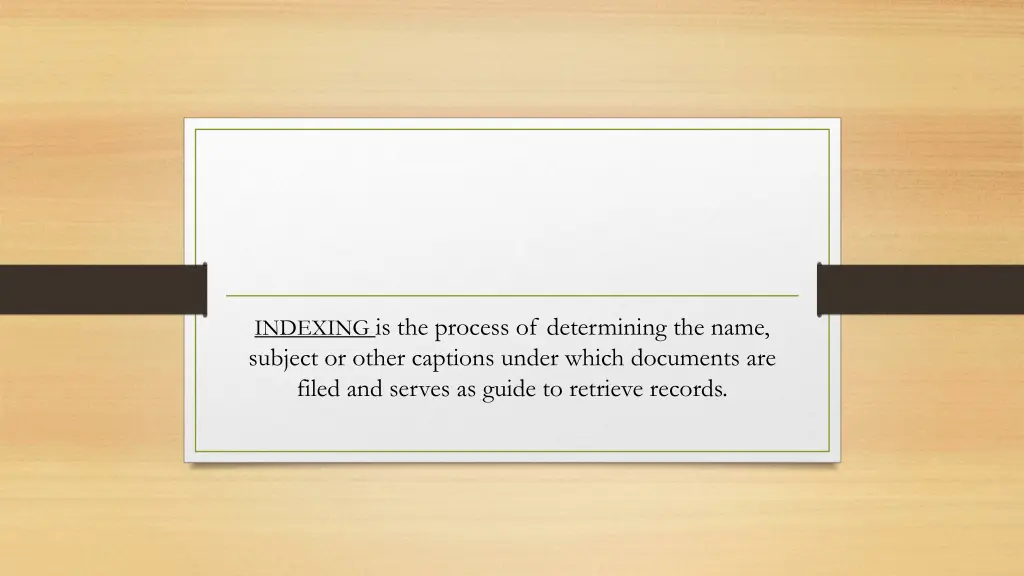 indexing is the process of determining the name