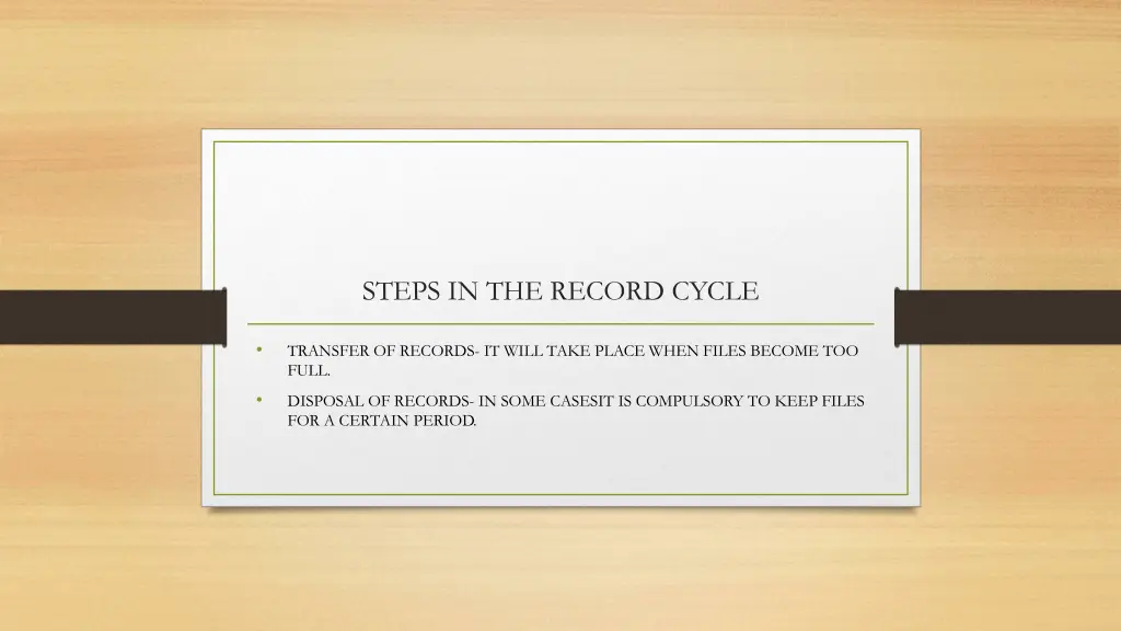 steps in the record cycle