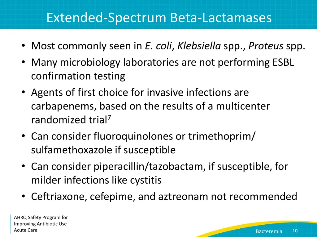 extended spectrum beta lactamases