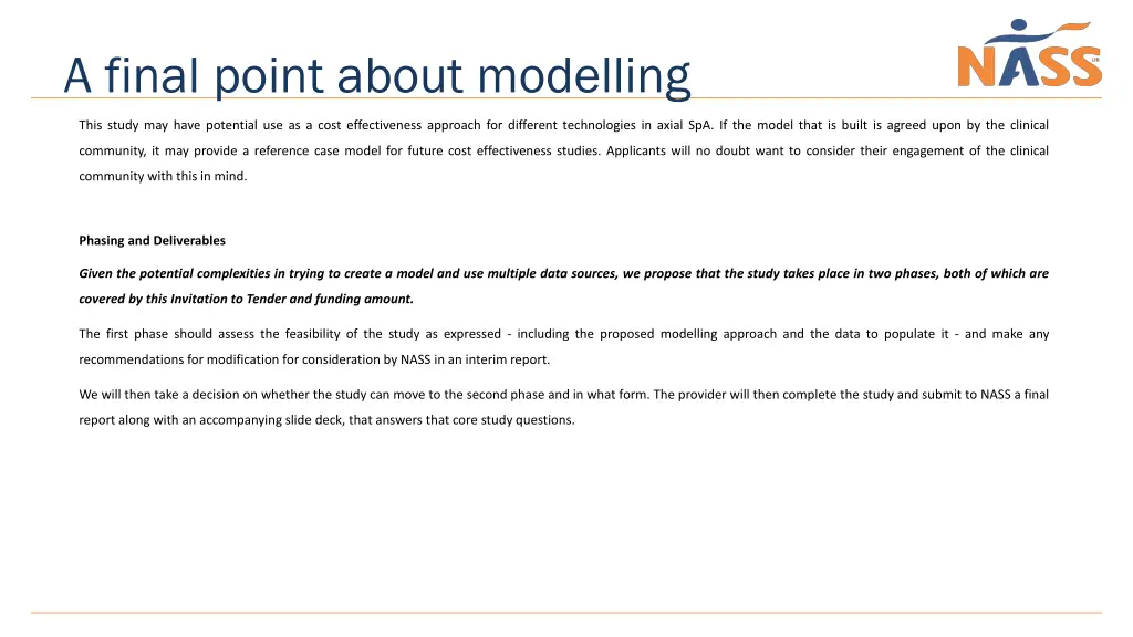 a final point about modelling