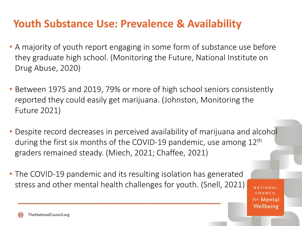 youth substance use prevalence availability