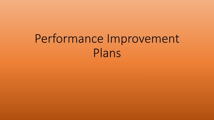 performance improvement plans