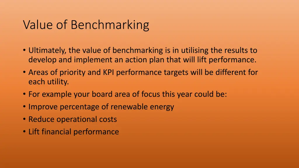 value of benchmarking