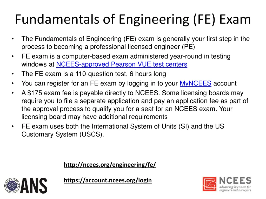 fundamentals of engineering fe exam