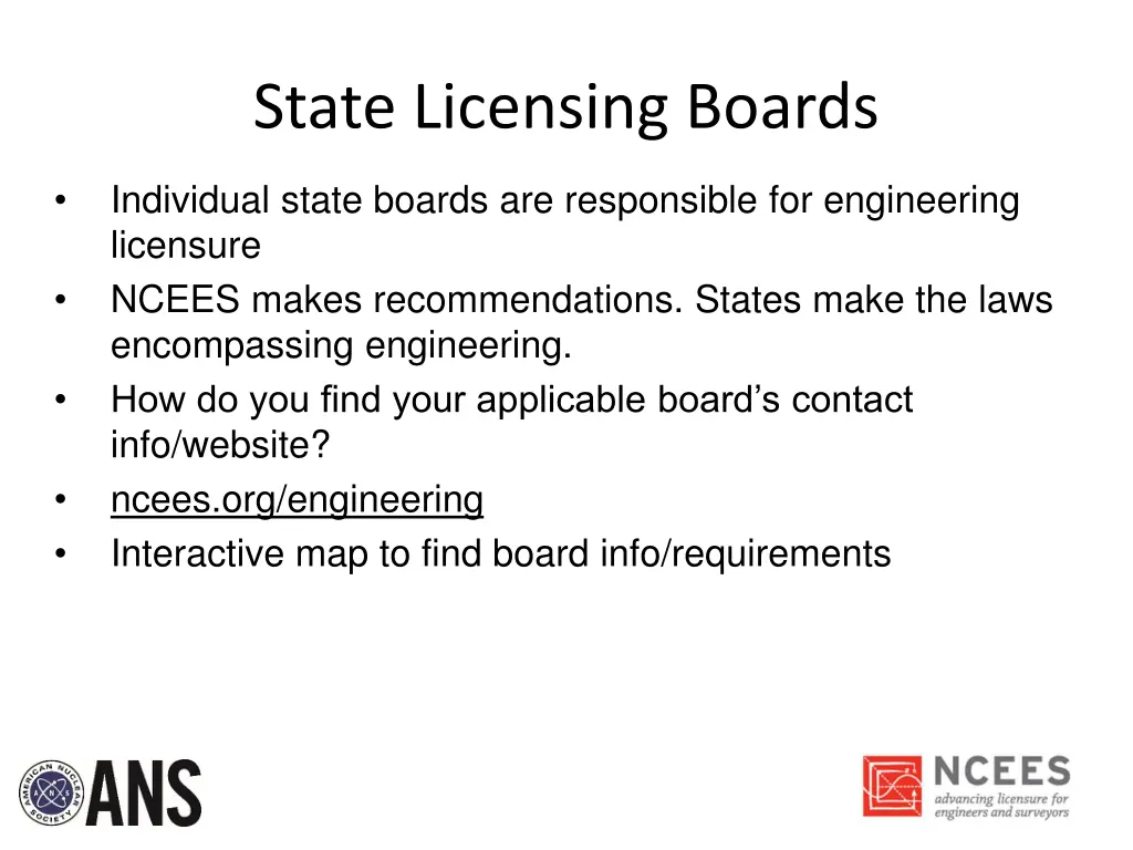 state licensing boards