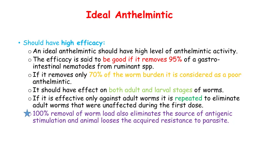 ideal anthelmintic