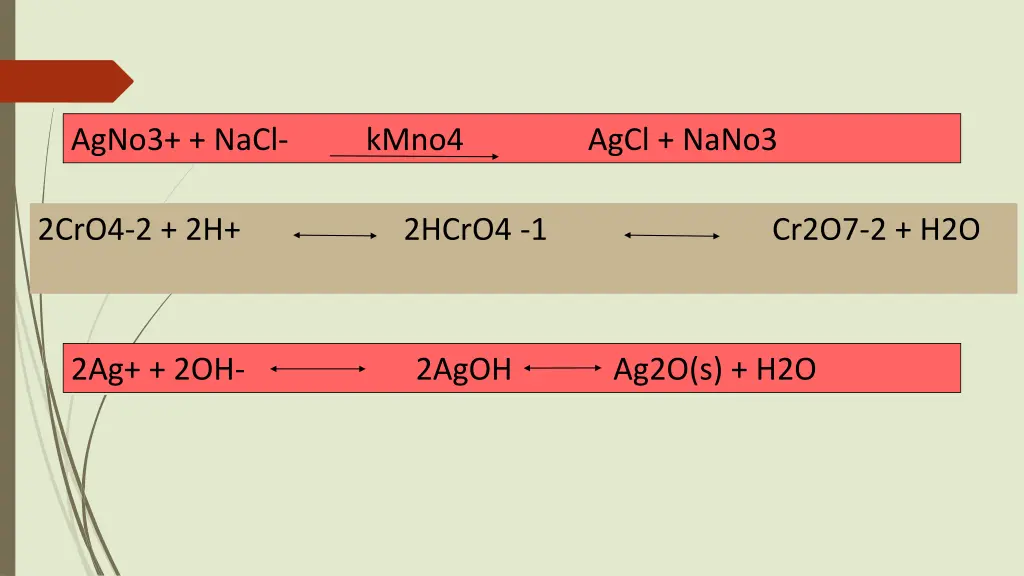 agno3 nacl kmno4