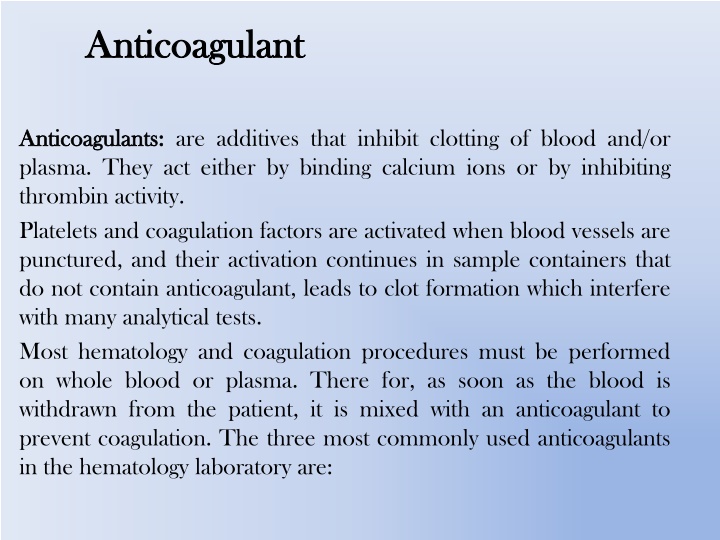 anticoagulant anticoagulant