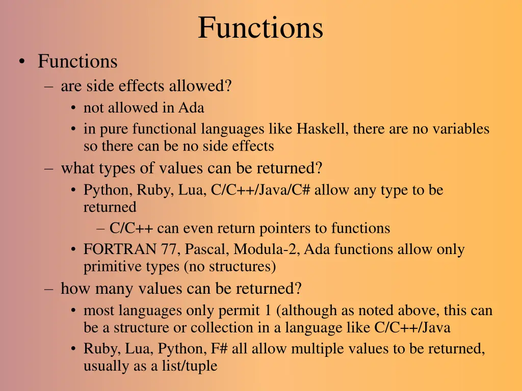 functions