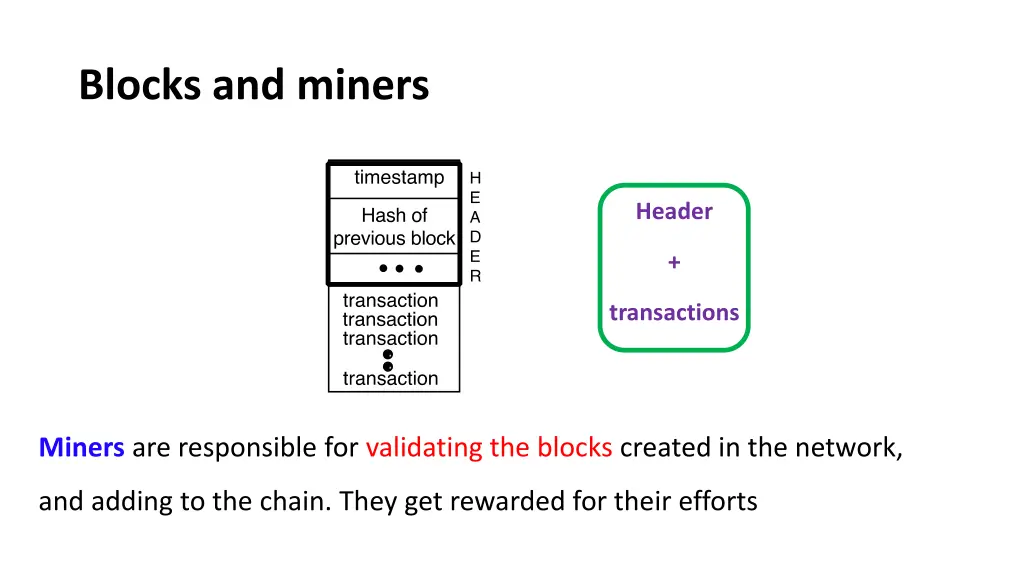 blocks and miners