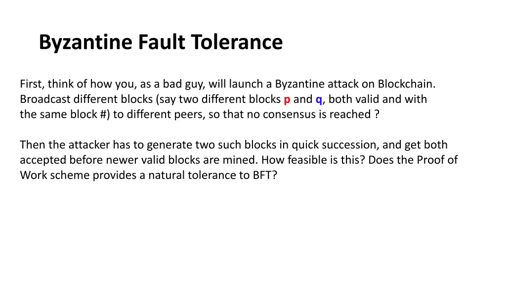 byzantine fault tolerance