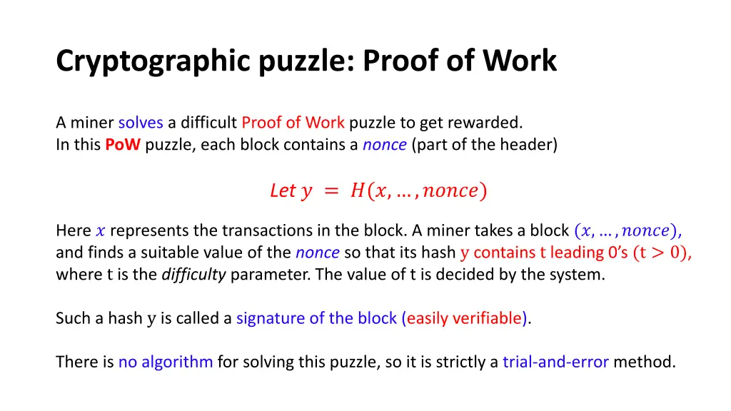 cryptographic puzzle proof of work