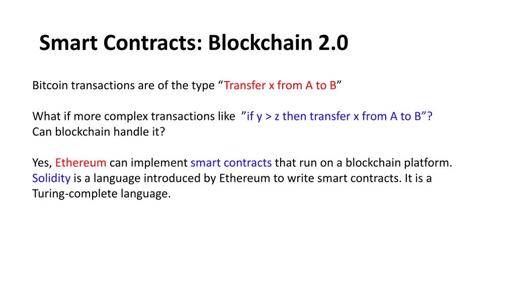 smart contracts blockchain 2 0