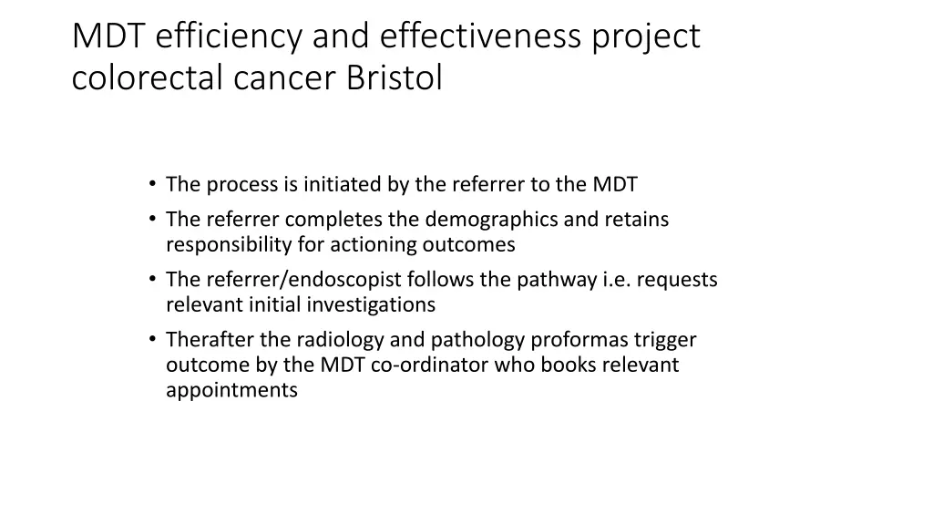 mdt efficiency and effectiveness project