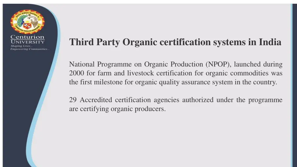 third party organic certification systems in india