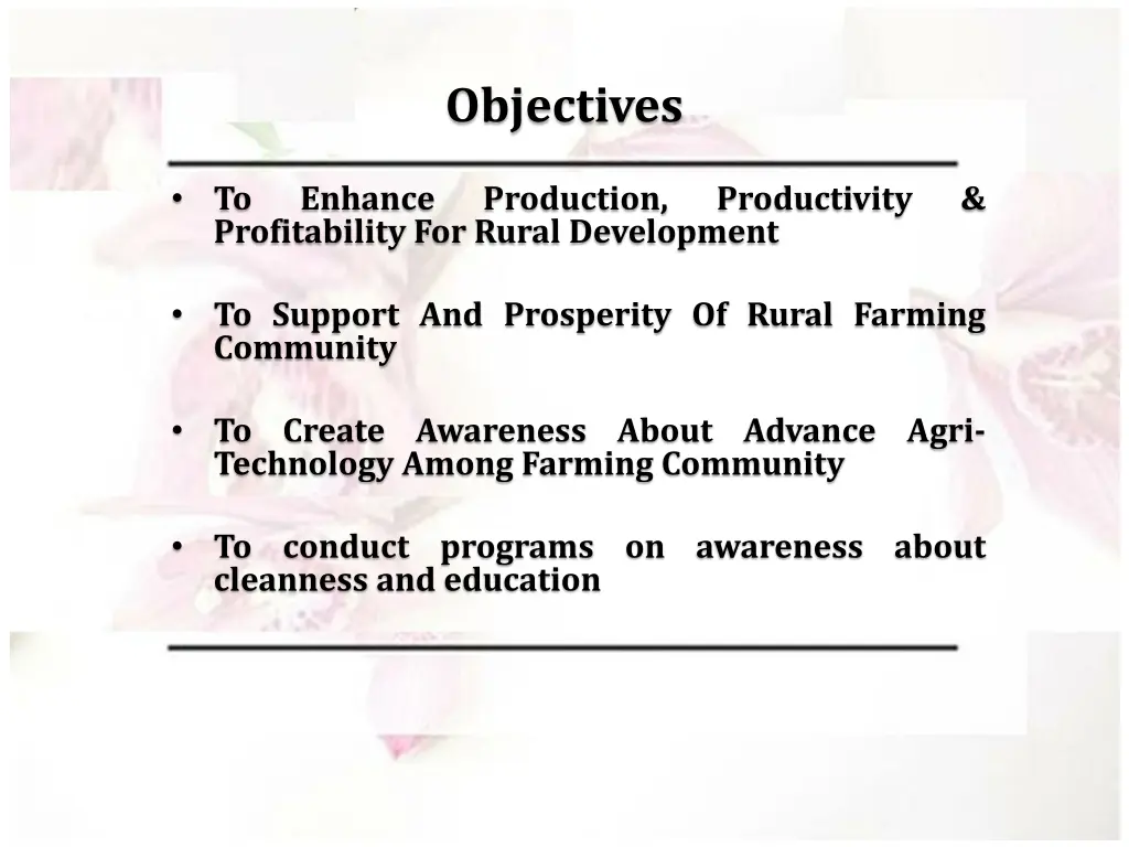 objectives