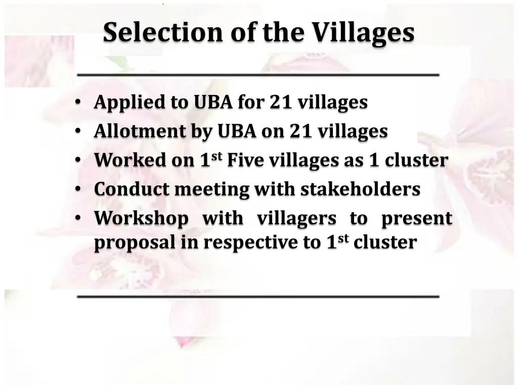 selection of the villages