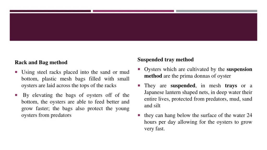 suspended tray method