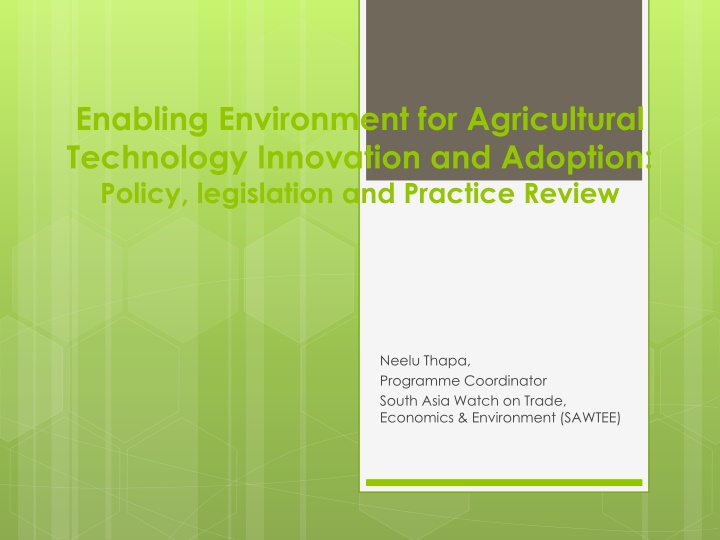 enabling environment for agricultural technology