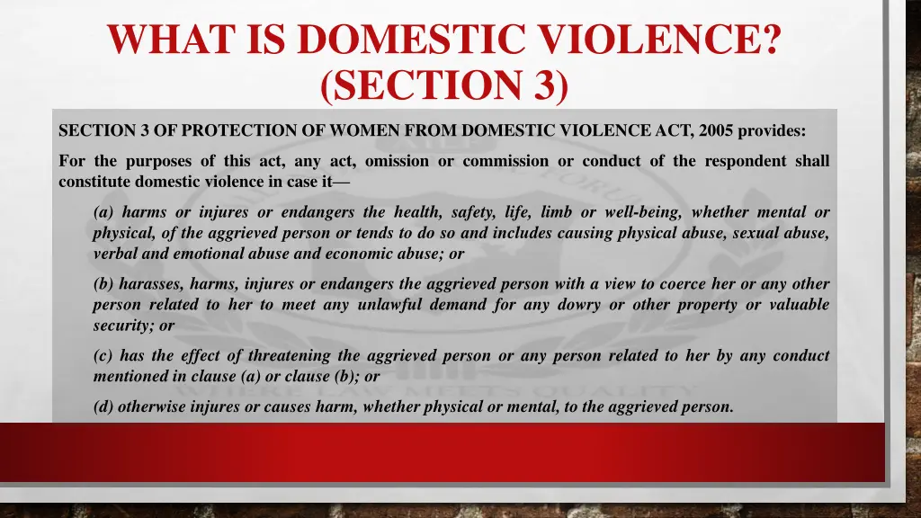 what is domestic violence section 3