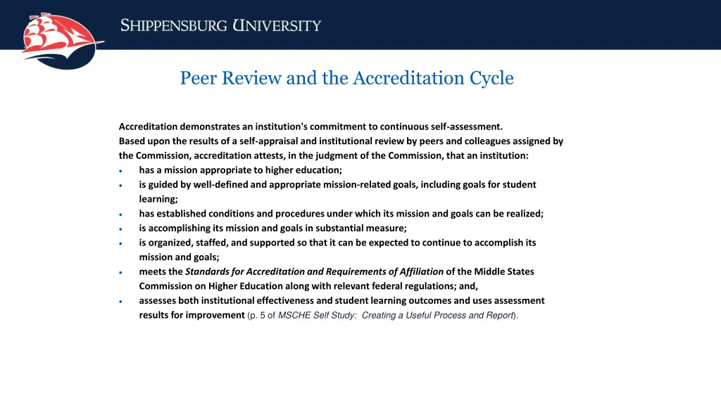 peer review and the accreditation cycle