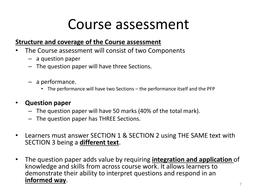 course assessment