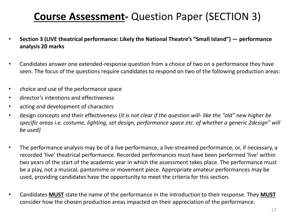 course assessment question paper section 3