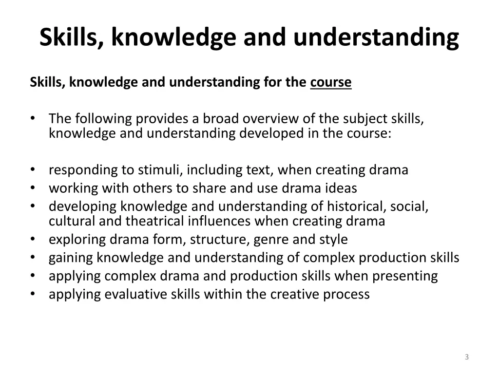 skills knowledge and understanding