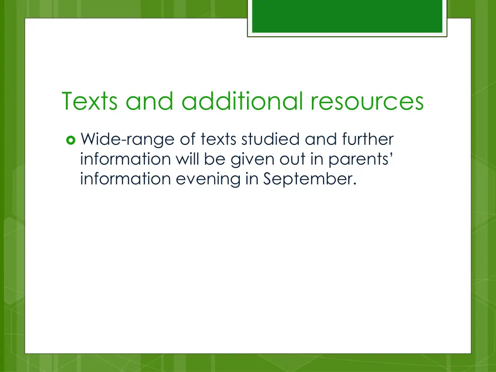 texts and additional resources