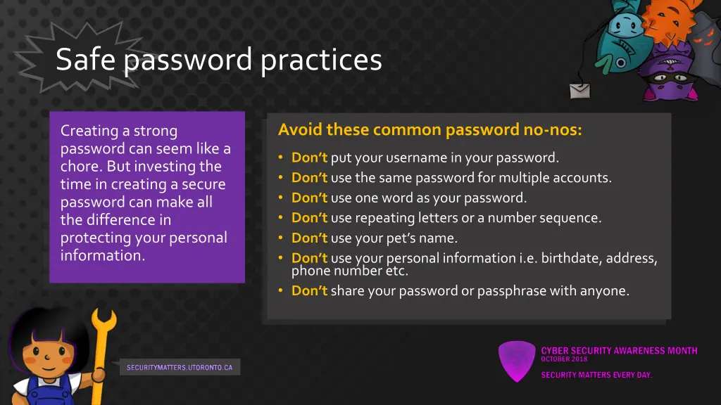 safe password practices