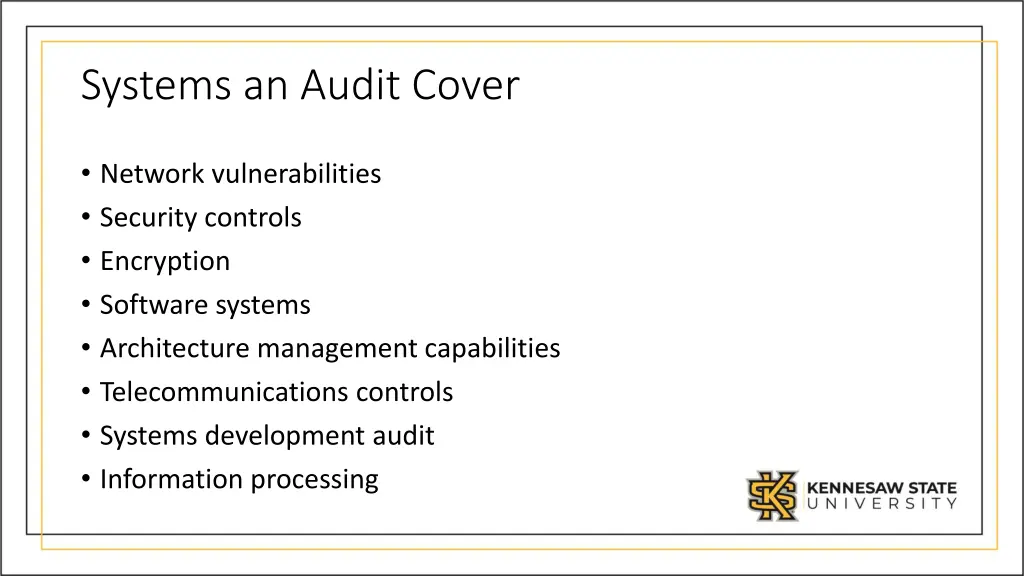 systems an audit cover