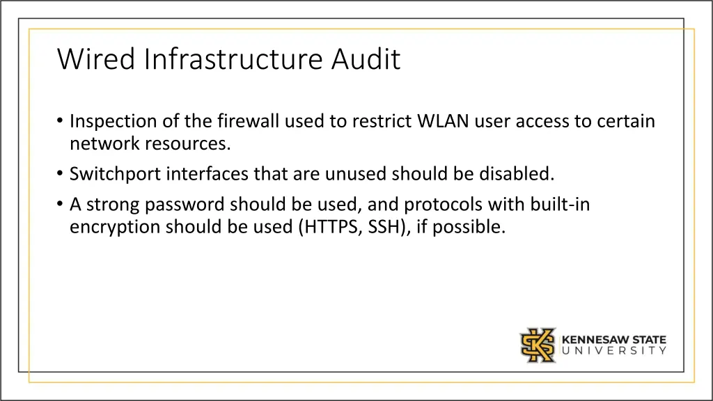 wired infrastructure audit